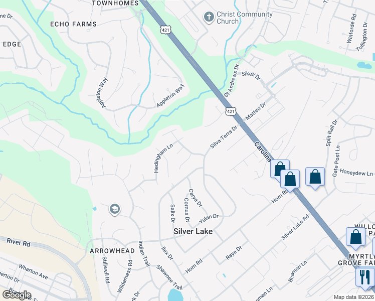 map of restaurants, bars, coffee shops, grocery stores, and more near 4606 Linden Ridge Road in Wilmington