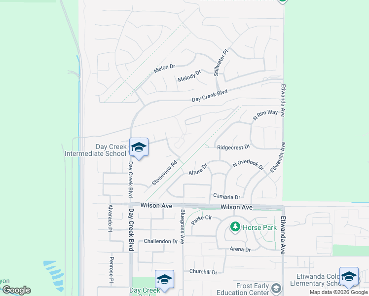map of restaurants, bars, coffee shops, grocery stores, and more near 5480 Stoneview Road in Rancho Cucamonga