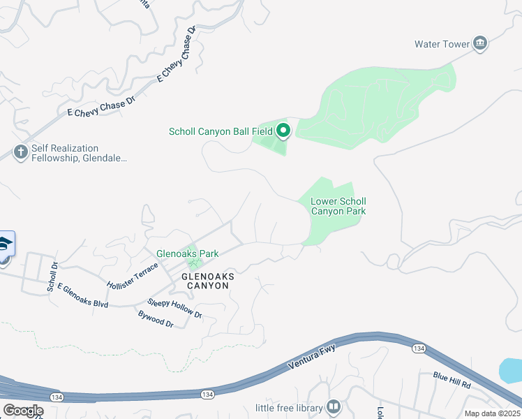 map of restaurants, bars, coffee shops, grocery stores, and more near 444 Devonshire Lane in Glendale