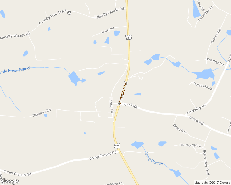 map of restaurants, bars, coffee shops, grocery stores, and more near 210 Family Circle in Blythewood