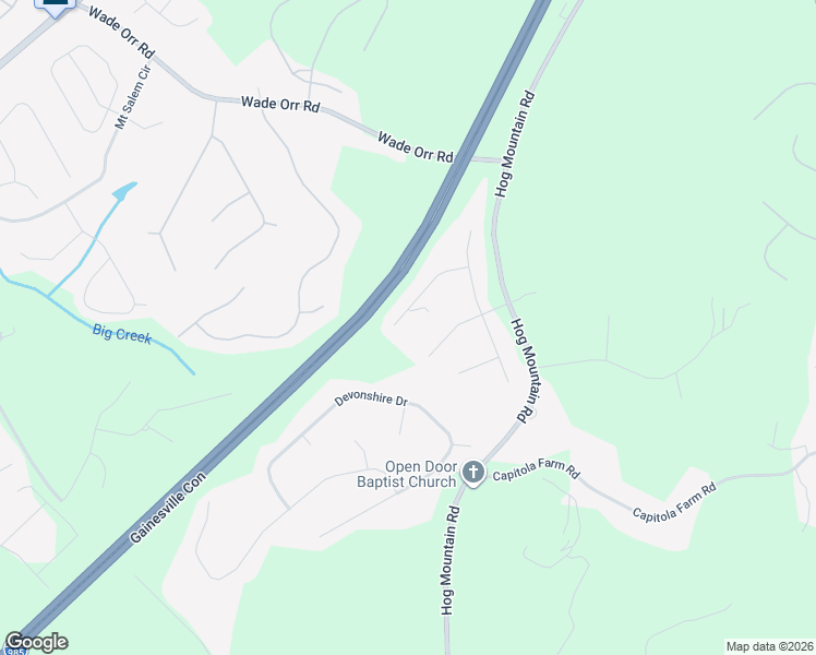 map of restaurants, bars, coffee shops, grocery stores, and more near 5545 Rose Ridge Court in Flowery Branch