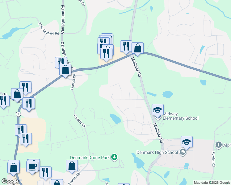 map of restaurants, bars, coffee shops, grocery stores, and more near 680 Blackwell Bend in Alpharetta
