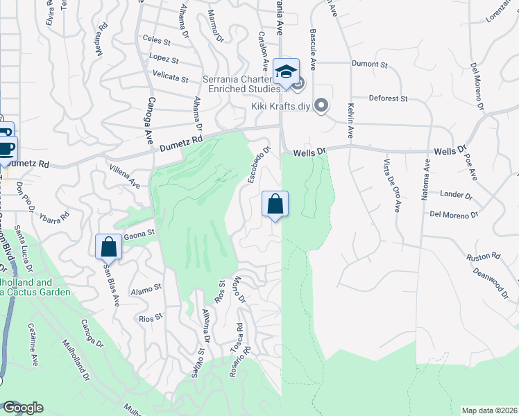 map of restaurants, bars, coffee shops, grocery stores, and more near 4671 Bedel Street in Los Angeles