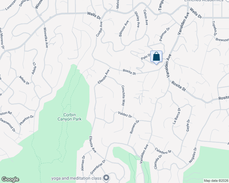 map of restaurants, bars, coffee shops, grocery stores, and more near 4657 Conchita Way in Los Angeles
