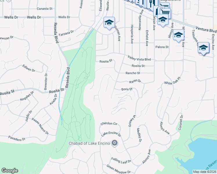 map of restaurants, bars, coffee shops, grocery stores, and more near 4700 Dunas Lane in Los Angeles
