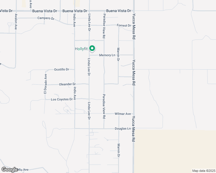 map of restaurants, bars, coffee shops, grocery stores, and more near 5407 Paradise View Road in Yucca Valley