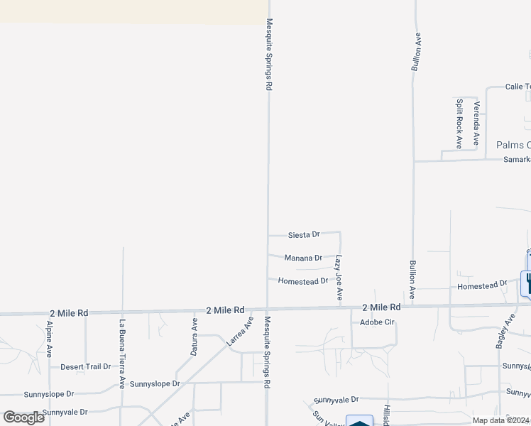 map of restaurants, bars, coffee shops, grocery stores, and more near Westside Road in Twentynine Palms