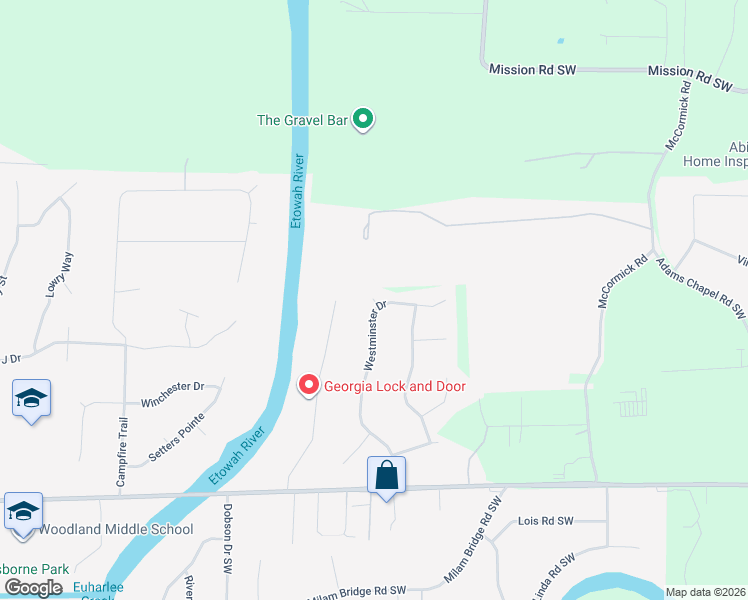 map of restaurants, bars, coffee shops, grocery stores, and more near 12 Laurel Cove in Euharlee