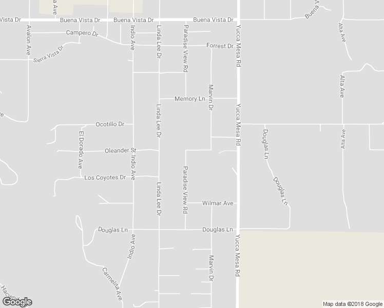 map of restaurants, bars, coffee shops, grocery stores, and more near 5407 Paradise View Road in Yucca Valley
