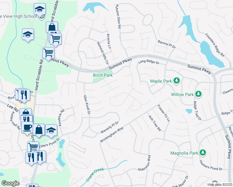map of restaurants, bars, coffee shops, grocery stores, and more near 1401 May Oak Circle in Columbia