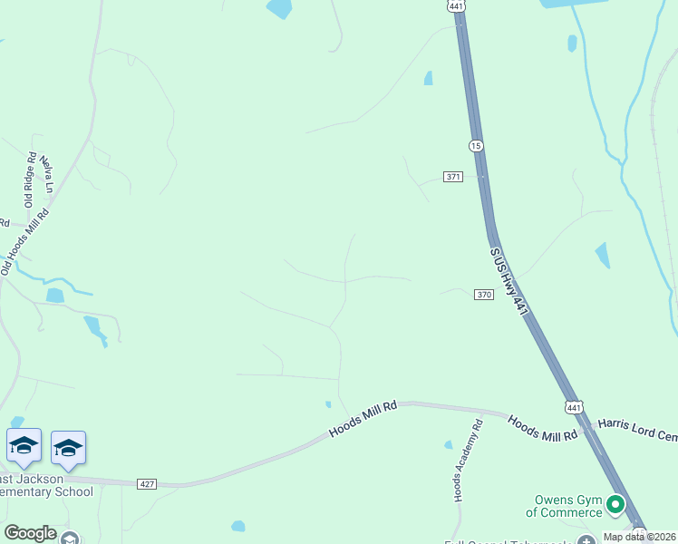 map of restaurants, bars, coffee shops, grocery stores, and more near 34 Fair Oaks Court in Commerce