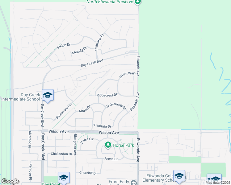 map of restaurants, bars, coffee shops, grocery stores, and more near 5548 Pacific Crest Place in Rancho Cucamonga