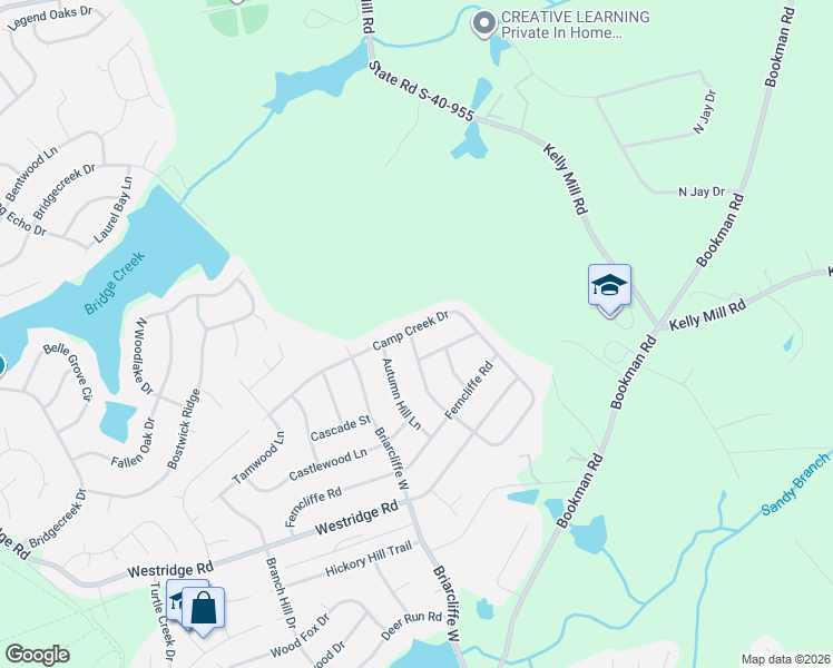 map of restaurants, bars, coffee shops, grocery stores, and more near 97 Camp Creek Drive in Elgin
