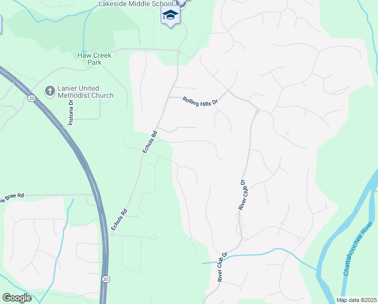 map of restaurants, bars, coffee shops, grocery stores, and more near 2839 Echols Road in Cumming