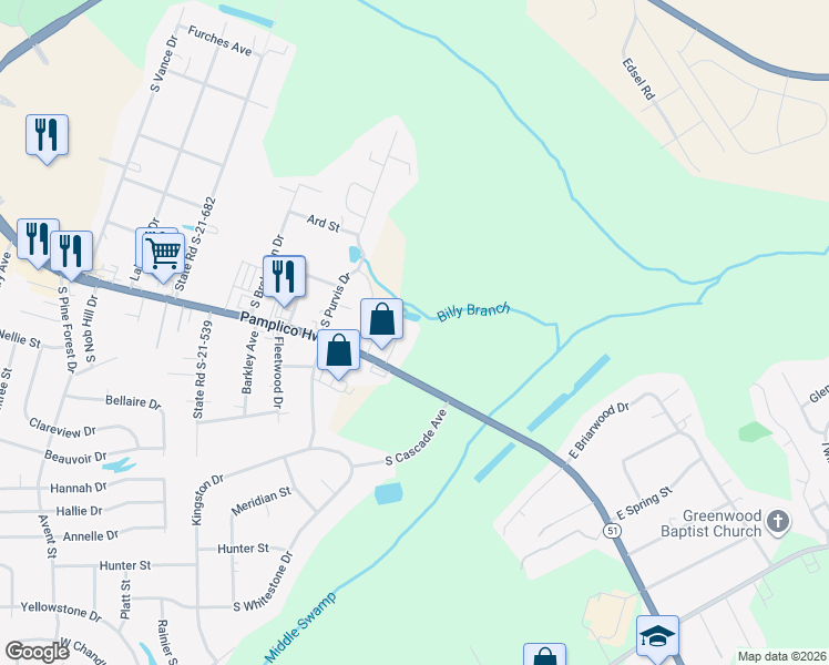 map of restaurants, bars, coffee shops, grocery stores, and more near 2129 Lenhart Way in Florence