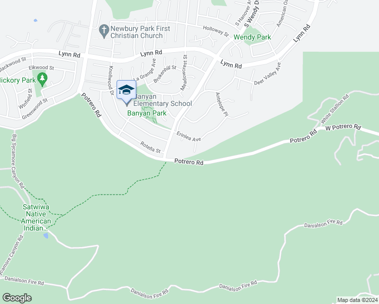 map of restaurants, bars, coffee shops, grocery stores, and more near 1225 Comstock Place in Thousand Oaks