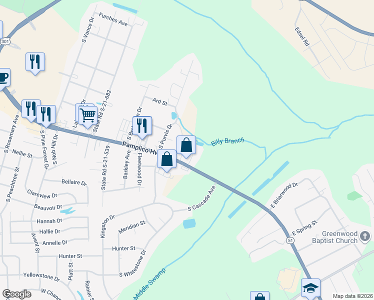 map of restaurants, bars, coffee shops, grocery stores, and more near 2129 Lenhart Way in Florence