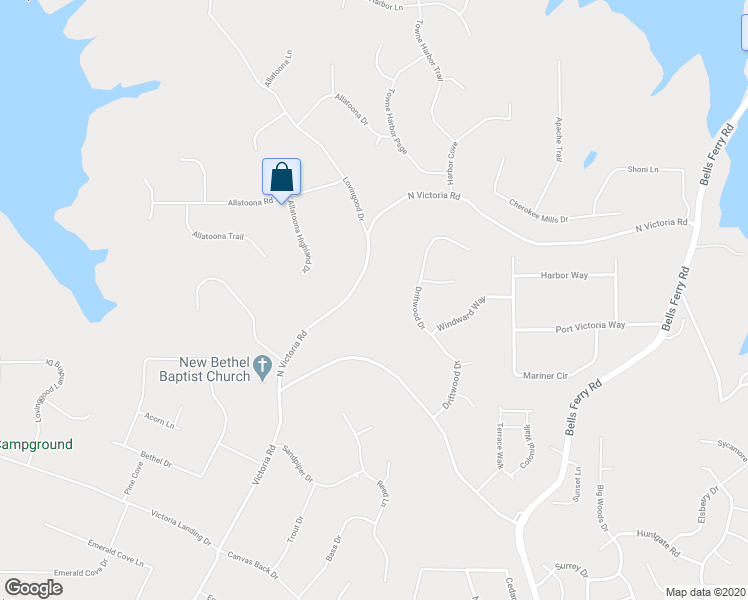 map of restaurants, bars, coffee shops, grocery stores, and more near 385 North Victoria Road in Woodstock