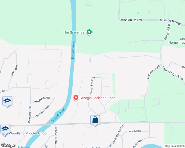 map of restaurants, bars, coffee shops, grocery stores, and more near 12 Laurel Cove in Euharlee