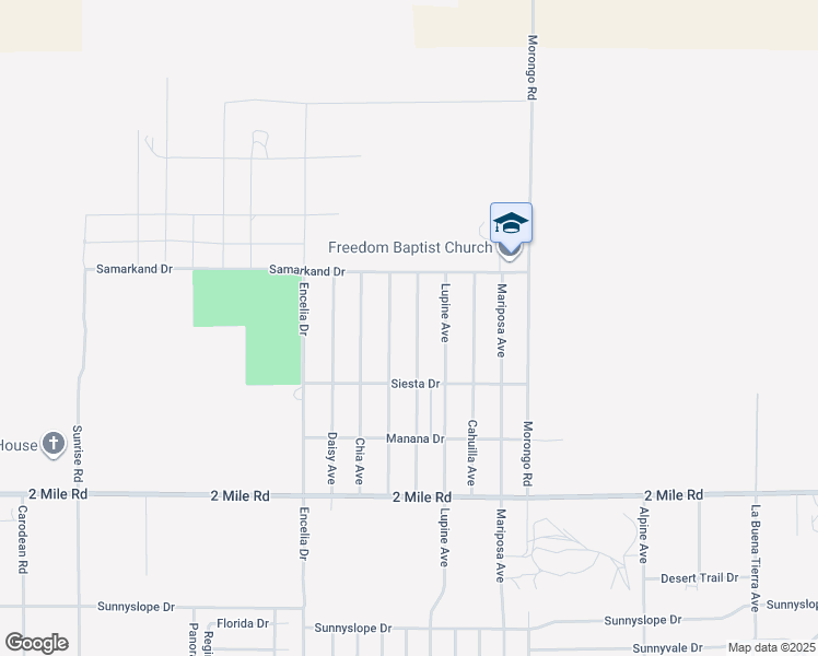 map of restaurants, bars, coffee shops, grocery stores, and more near 5418 Abronia Avenue in Twentynine Palms