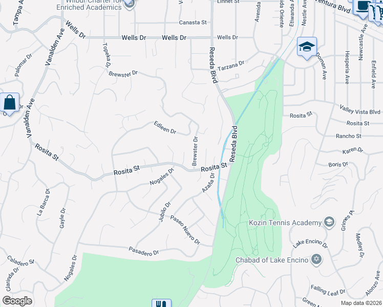 map of restaurants, bars, coffee shops, grocery stores, and more near 4635 Brewster Drive in Los Angeles