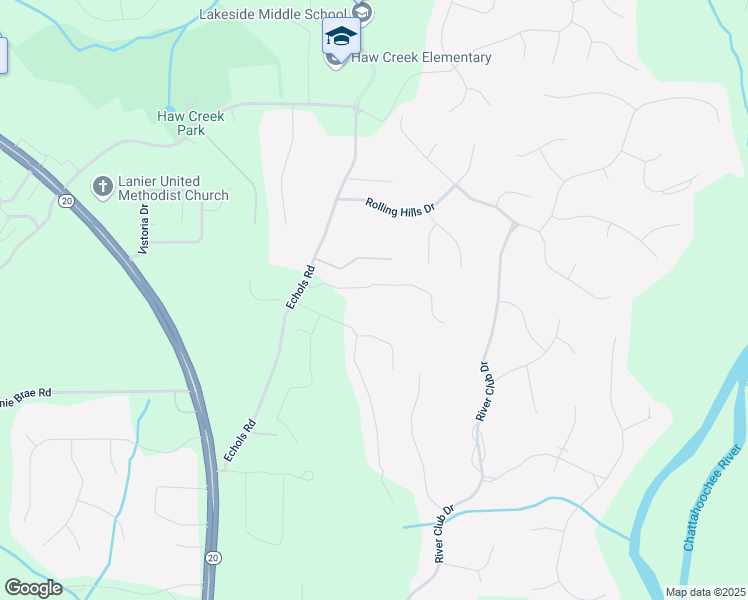 map of restaurants, bars, coffee shops, grocery stores, and more near 2839 Echols Road in Cumming