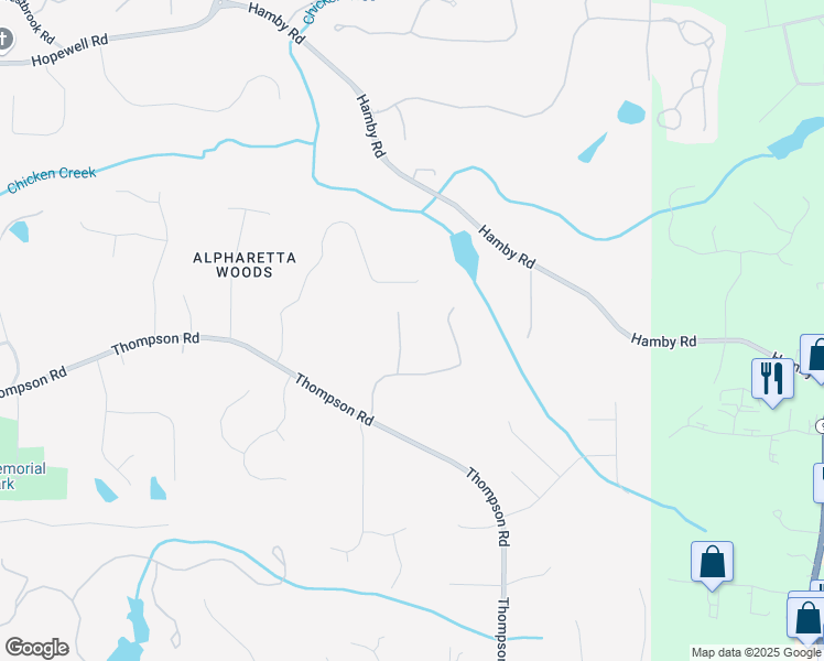 map of restaurants, bars, coffee shops, grocery stores, and more near 135 Stone Orchard Court in Alpharetta