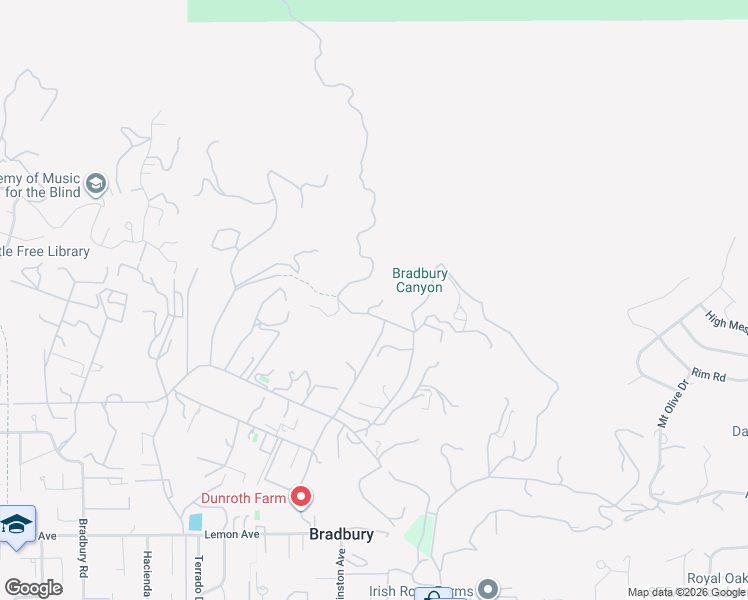 map of restaurants, bars, coffee shops, grocery stores, and more near 427 Long Canyon Road in Bradbury