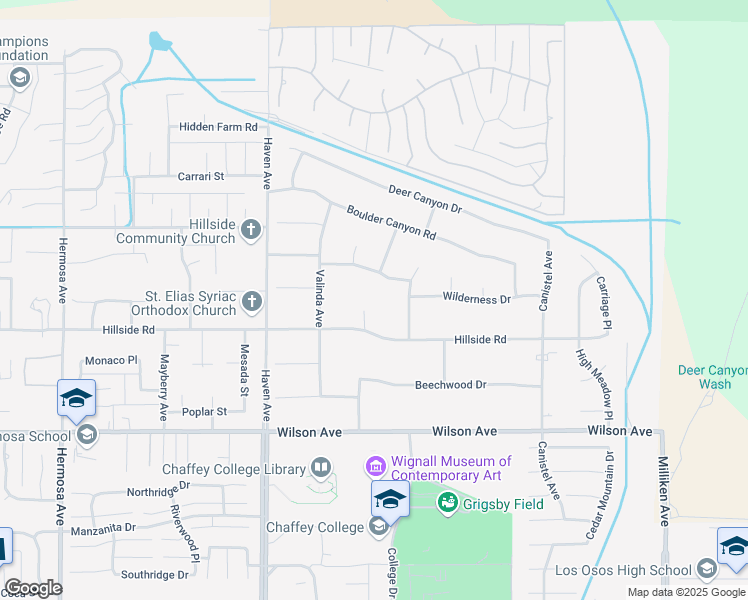 map of restaurants, bars, coffee shops, grocery stores, and more near 5523 Deer Creek Lane in Rancho Cucamonga