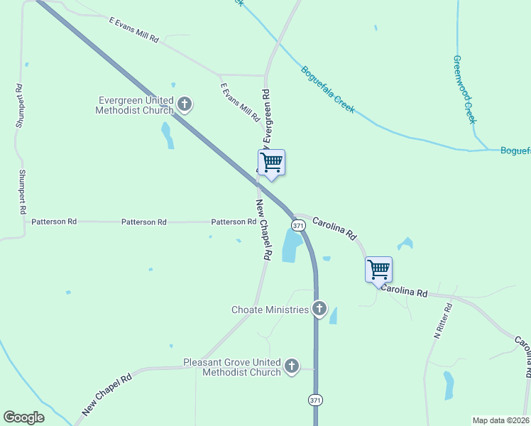 map of restaurants, bars, coffee shops, grocery stores, and more near 5360 New Chapel Road in Nettleton