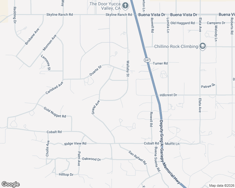map of restaurants, bars, coffee shops, grocery stores, and more near 5448 Wallaby Street in Yucca Valley
