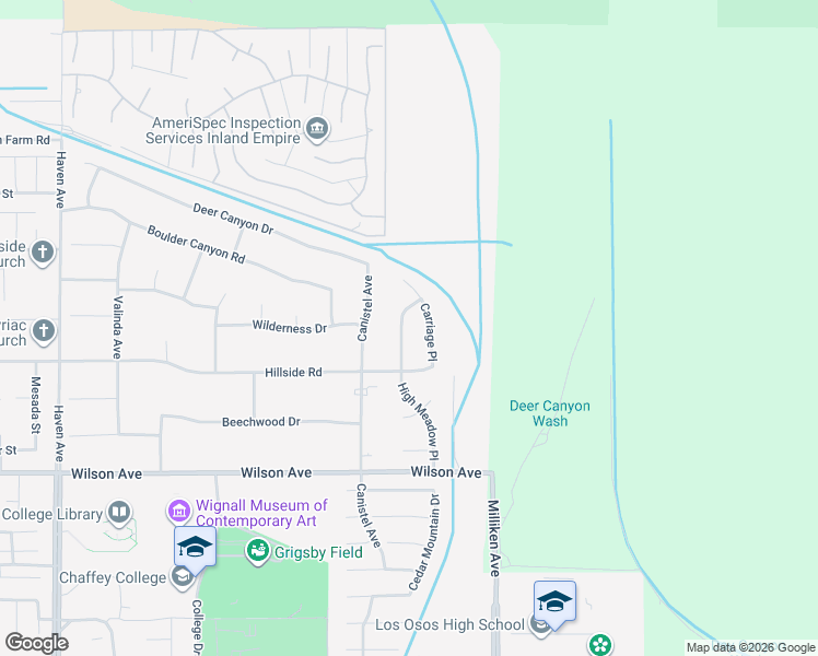 map of restaurants, bars, coffee shops, grocery stores, and more near 5508 High Meadow Place in Rancho Cucamonga