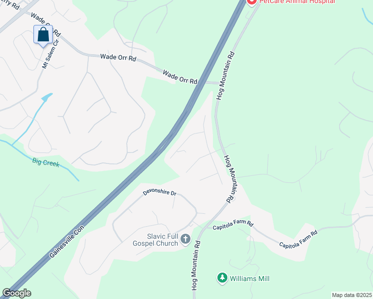 map of restaurants, bars, coffee shops, grocery stores, and more near 5533 Rose Ridge Court in Flowery Branch