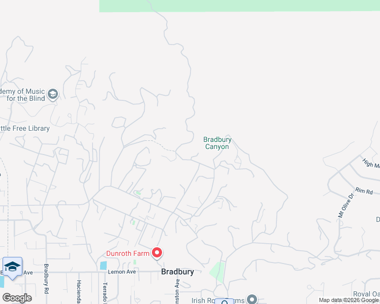 map of restaurants, bars, coffee shops, grocery stores, and more near 424 Long Canyon Road in Bradbury