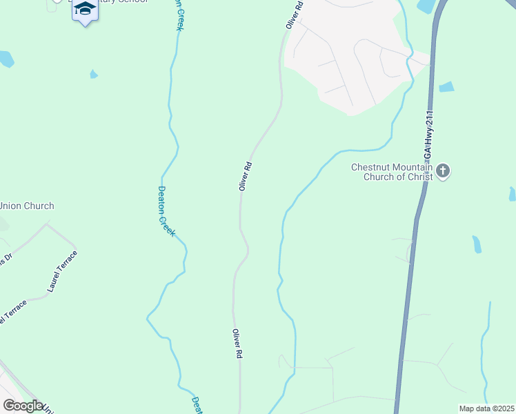map of restaurants, bars, coffee shops, grocery stores, and more near 5165 Oliver Road in Flowery Branch