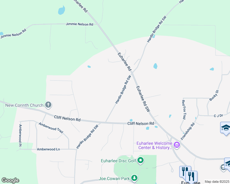 map of restaurants, bars, coffee shops, grocery stores, and more near 1098 Hardin Bridge Road in Kingston