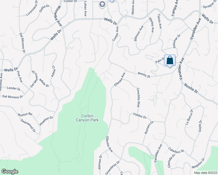 map of restaurants, bars, coffee shops, grocery stores, and more near 4651 Ellenita Avenue in Los Angeles