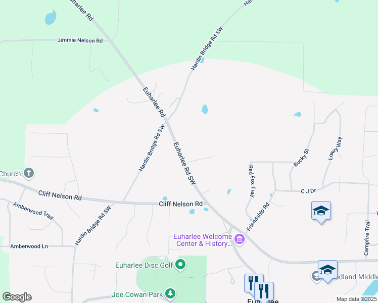 map of restaurants, bars, coffee shops, grocery stores, and more near in Euharlee
