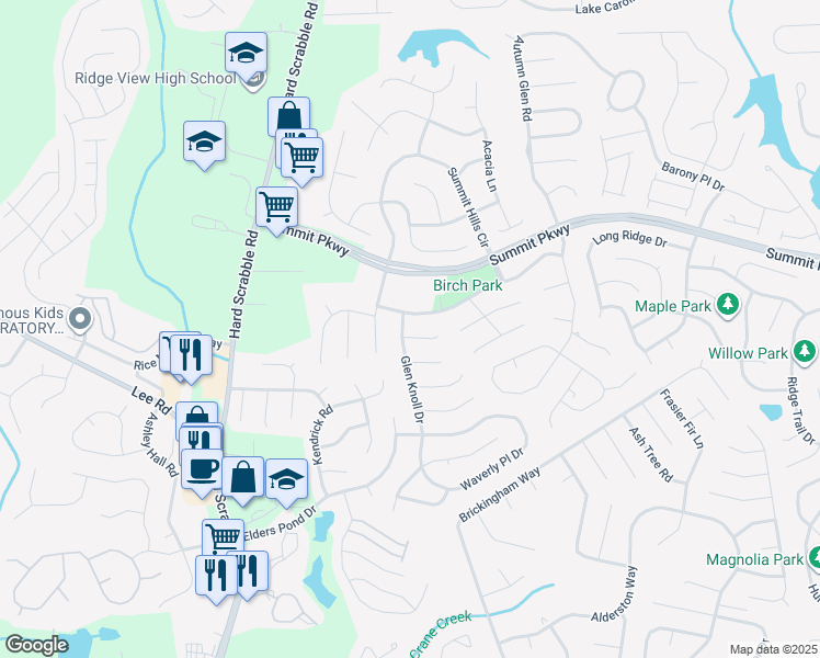 map of restaurants, bars, coffee shops, grocery stores, and more near 3 Glen Knoll Court in Columbia