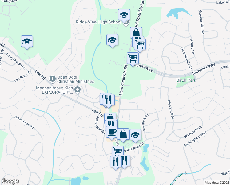 map of restaurants, bars, coffee shops, grocery stores, and more near 300 Rice Meadow Way in Columbia