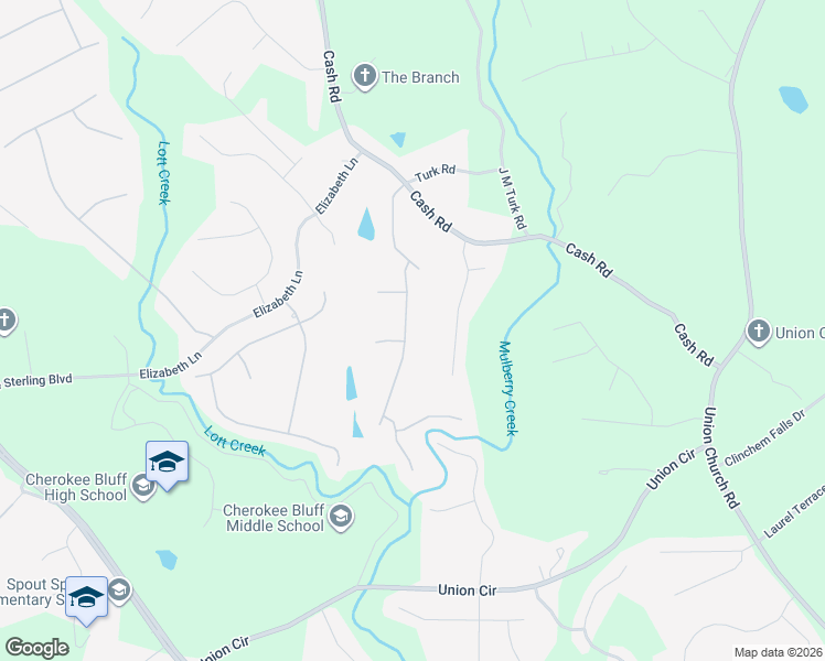 map of restaurants, bars, coffee shops, grocery stores, and more near 5233 Bowman Springs Trail in Flowery Branch