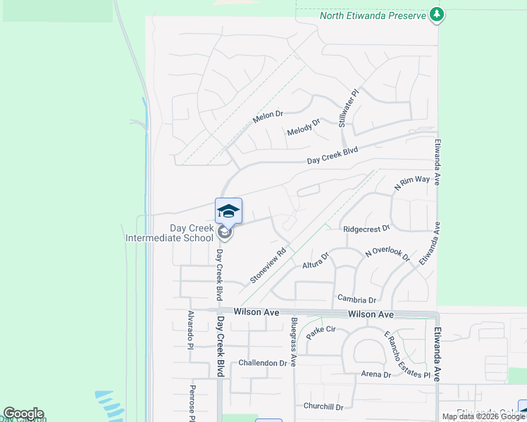 map of restaurants, bars, coffee shops, grocery stores, and more near 5441 Dundee Court in Rancho Cucamonga