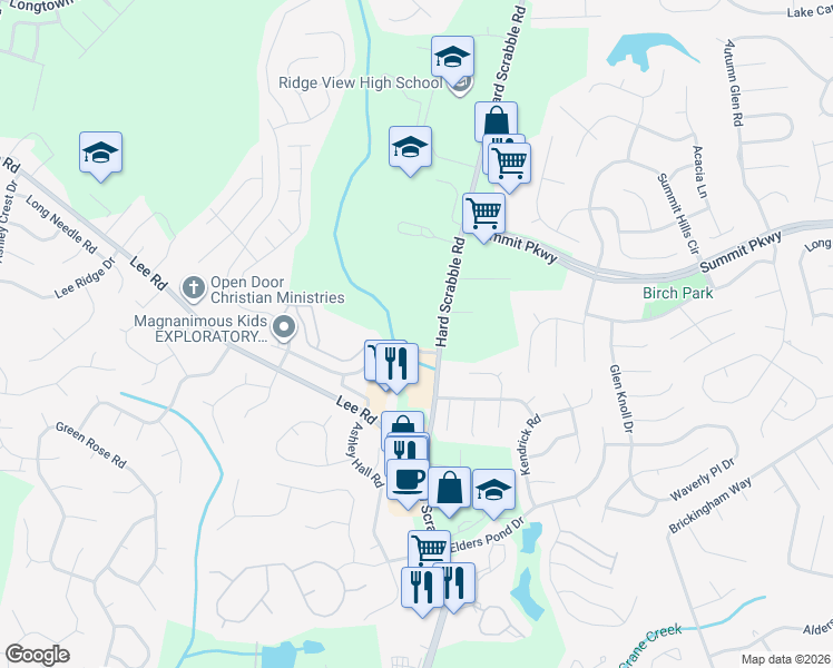map of restaurants, bars, coffee shops, grocery stores, and more near 300 Rice Meadow Way in Columbia