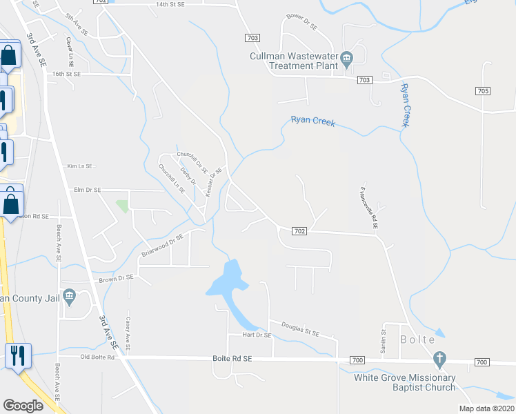 map of restaurants, bars, coffee shops, grocery stores, and more near 385 East Hanceville Road in Cullman