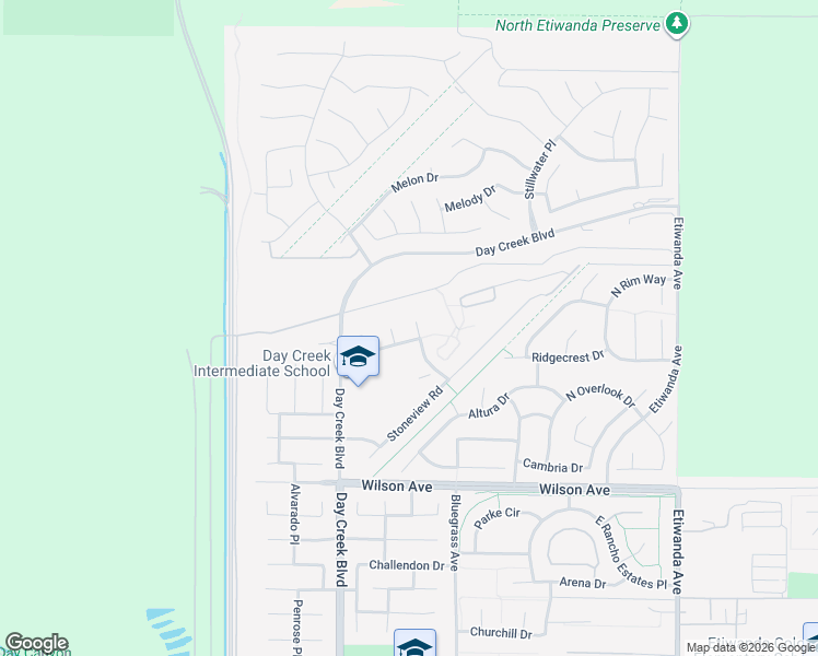 map of restaurants, bars, coffee shops, grocery stores, and more near 5441 Dundee Court in Rancho Cucamonga