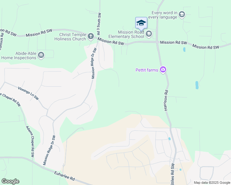 map of restaurants, bars, coffee shops, grocery stores, and more near 136 Tower Drive Southwest in Cartersville