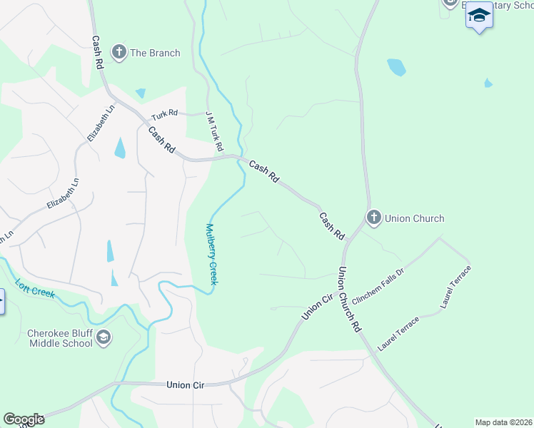 map of restaurants, bars, coffee shops, grocery stores, and more near 5282 Mulberry Creek Way in Flowery Branch