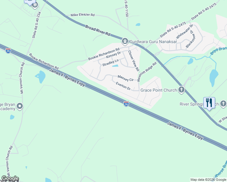 map of restaurants, bars, coffee shops, grocery stores, and more near 324 Hollow Cove Road in Chapin