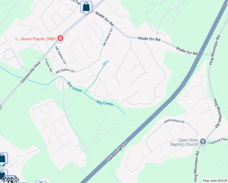 map of restaurants, bars, coffee shops, grocery stores, and more near 6249 Glen Port Circle in Flowery Branch