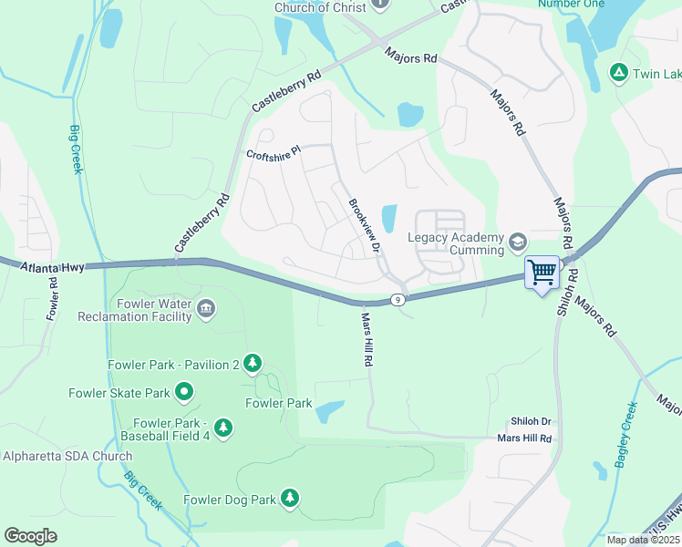 map of restaurants, bars, coffee shops, grocery stores, and more near 3910 Cameron Court in Cumming